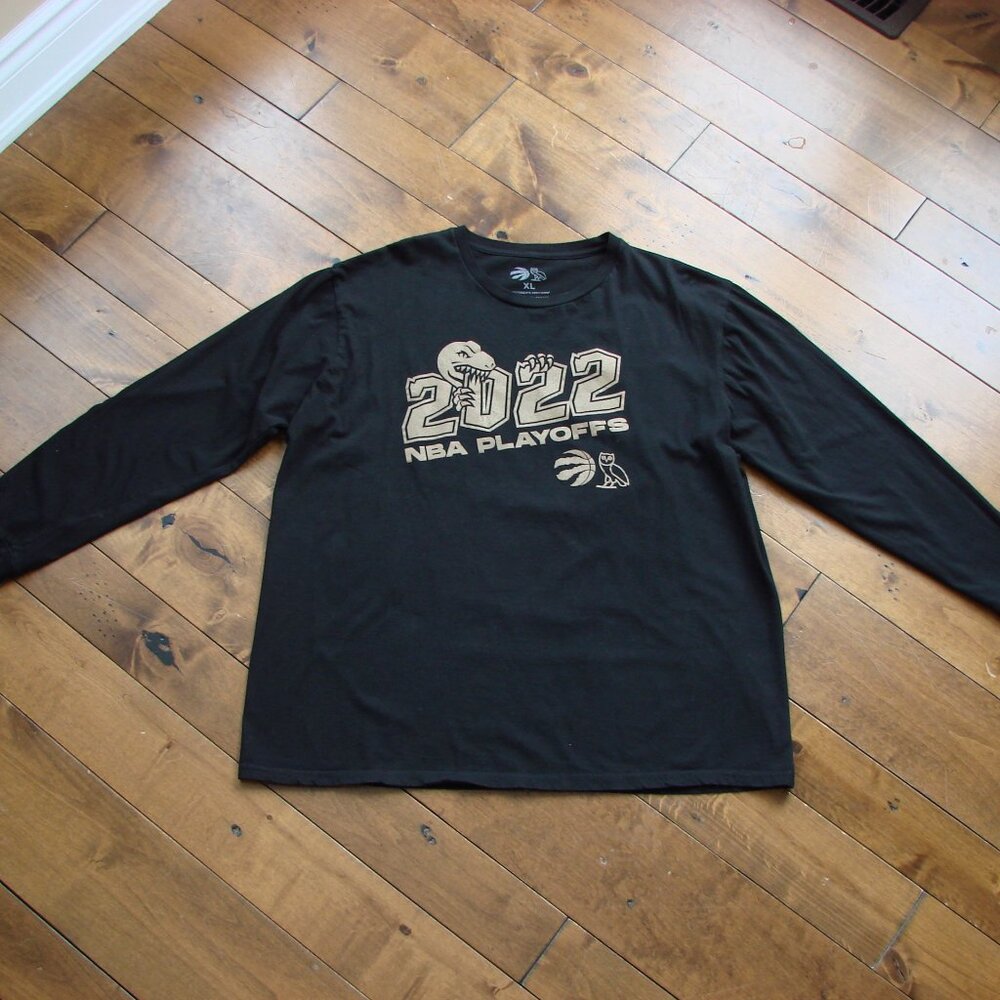 Toronto Raptors 2022 NBA Playoff OVO Black Tee Shirt October's Very Own Drake XL